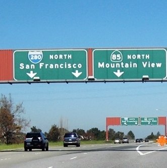 CLICK to EXIT to Highway 280 North from Highway 85 North