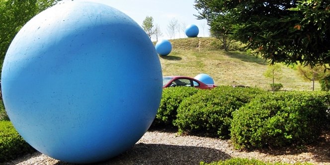CLICK to continue: The blueballs at Anna Jean Cummings Park. They're� blue� balls�