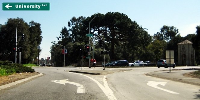 CLICK to continue: Left on University Ave off El Camino Real