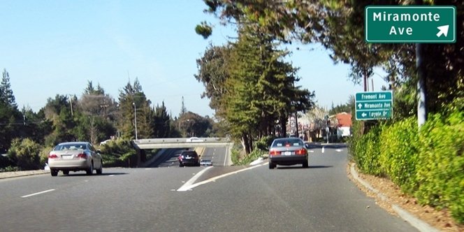 CLICK to continue: Right on Miramonte Ave from Foothill Expressway