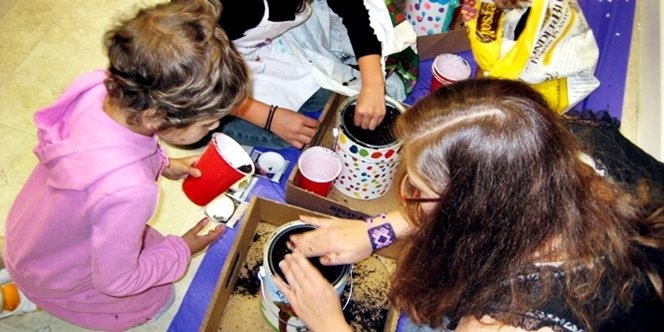 CLICK to continue: Jacob's Heart art project: Planting flower seeds in a decorated paint can