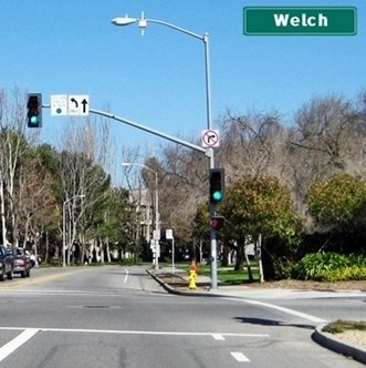 CLICK to continue on Welch Road at Pasteur Drive
